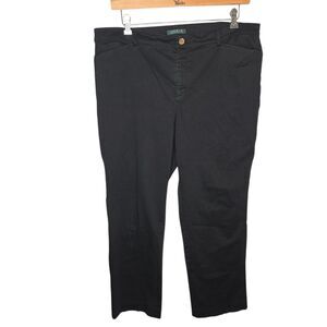 Lauren Ralph Lauren Black Stretch Chino Pants Plus Size 18W Ankle